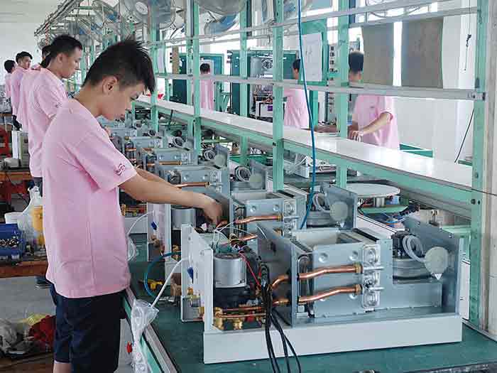 Production line for gas boiler