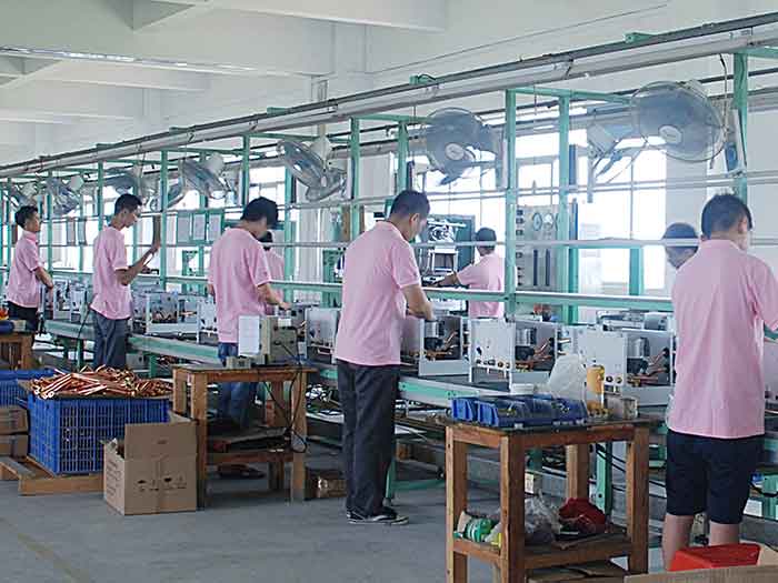 Production line for gas boiler